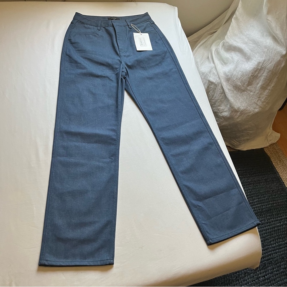 NWT AMOMENTO blue men’s‎ denim canvas denim straight leg pants
